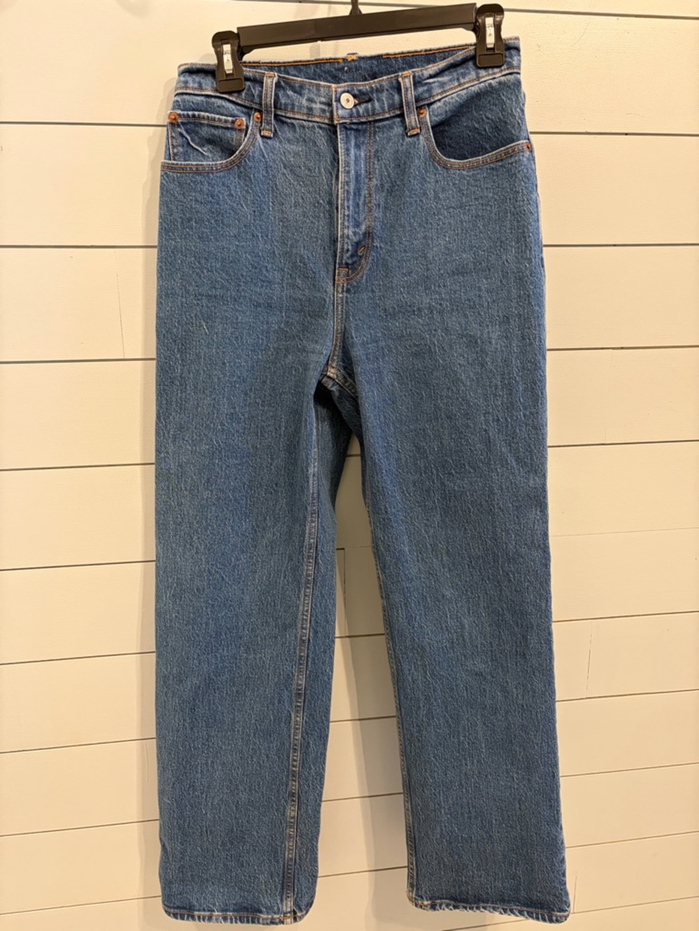 Classic Straight-Leg Blue Denim Jeans